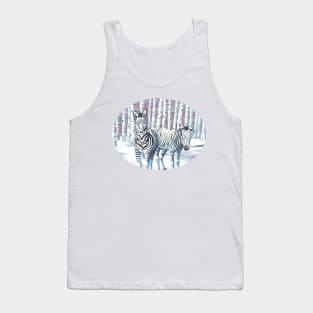 Zebras in the Snow Tank Top